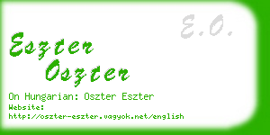 eszter oszter business card